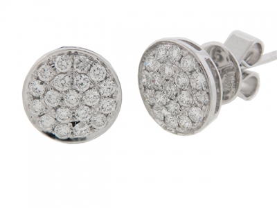 .67 ct Pave Diamond 18k White Gold Stud Earrings