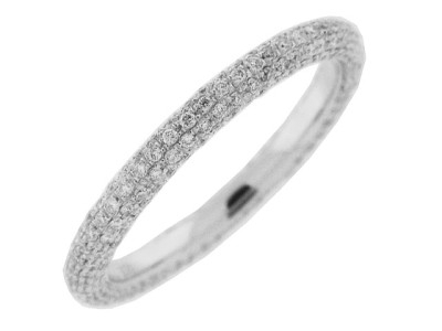 .61 ct Pave Diamond 18k White Gold Eternity Band