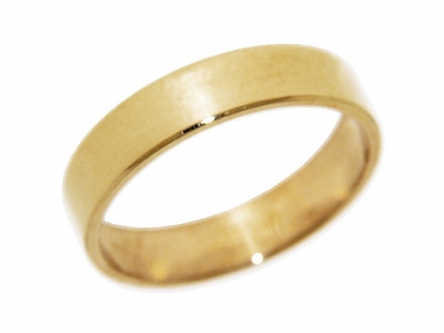 14k Yellow Gold Flat Wedding Band 5 mm