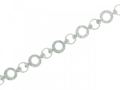 1.65ct Diamond Multi Circle Shape & 18k Solid White Gold Bracelet