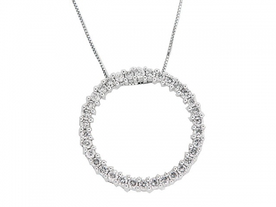 1 ct Round Diamond 14k Gold Circle Of Life Pendant
