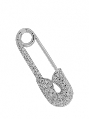 .29ct Pave Diamond 18k Gold Safety Pin Brooch