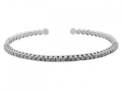 2.00ct Diamond 14k White Gold Bangle Bracelet