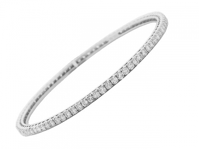 6.02ct Diamond 18k White Gold Bangle Bracelet