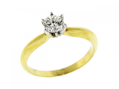 .52 ct Round Diamond 18k Yellow Gold Solitaire Engagement Ring