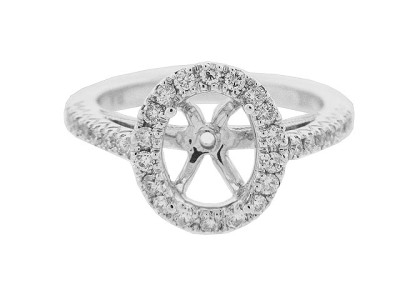 .43 ct Diamond 18k Gold Oval Semi Mount Engagement Ring