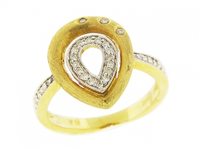 .17 ct Diamond Milgrain Engagement 18k Pear Shape Ring
