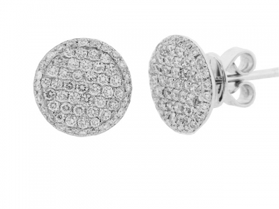 0.68ct Pave Diamond 18k White Gold Stud Earrings