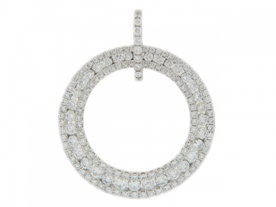 Pave Diamond Circle Shape Pendant