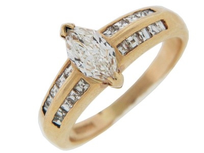 Marquise & Ascher Diamond 14k Rose Gold Engagement Ring