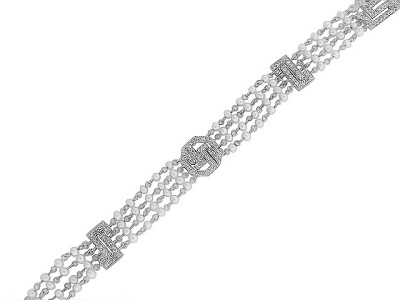 1.26 ct Diamond Freshwater Pearl 18k White Gold Bracelet