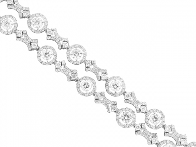 10.8 ct Double Row Diamond Designer 18k White Gold Bracelet