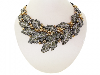 47.16ct Multi Color Diamond & Citrine Leaf & Branch Shape Celebrity Necklace