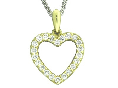 .35 ct Diamond 18k Yellow Gold Journey Heart Pendant