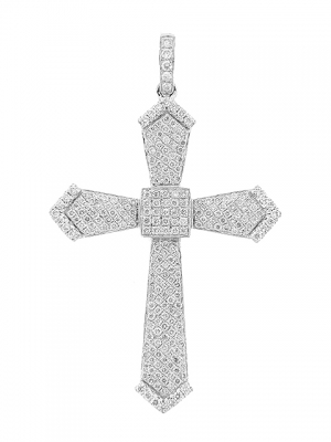 .86 ct Diamond Cross 18k White Gold Ladies Pendant