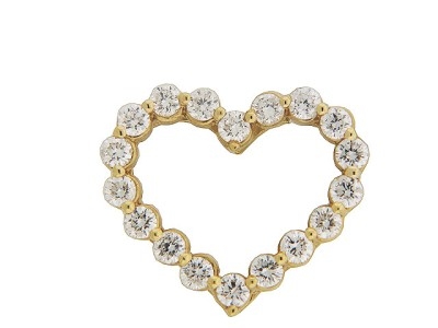 .64 ct Diamond 18k Yellow Gold Open Heart Pendant