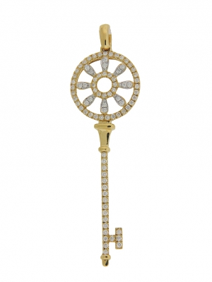 .51 ct Diamond 18k Yellow Gold Key Pendant