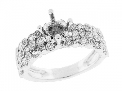 1.2 ct Semi Mount Round Diamond Engagement 18k Gold Ring