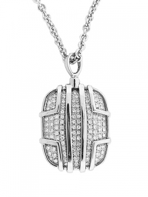 Di MODOLO Pave Diamond Square Pendant 18k Gold Necklace