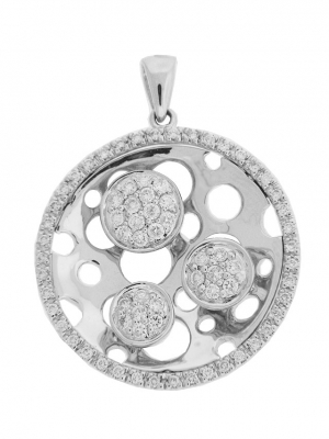 Diamond Multi Circle 18k White Gold Pendant