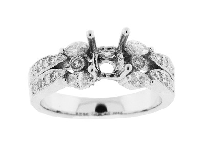 .90 ct Semi Mount Bezel Diamond Engagement 18k Gold Ring