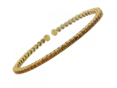 2.17ct Yellow Sapphire 18k Gold Ladies Bangle Bracelet