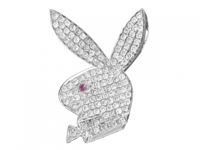 Playboy Bunny 1.27 ct Pave Diamond 18k White Gold Pendant