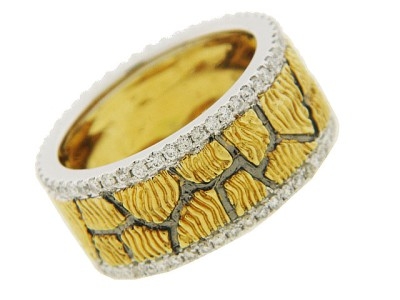 .72 ct Round Diamond 18k Tri Color Gold Eternity Band