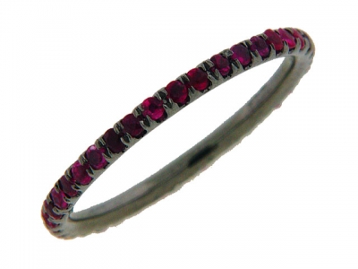 .74ct Ruby 18k Black Gold Eternity Ring