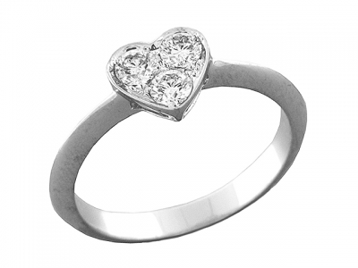 .39 ct Heart Shape Round Diamond Engagement Ring 18k