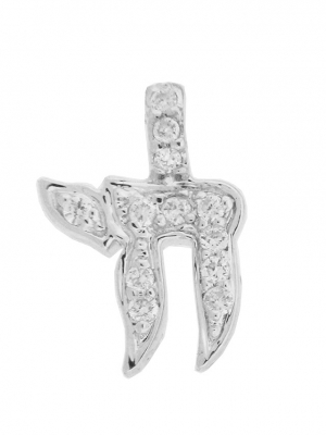 Judaica 18k Gold Diamond Chai Life Charm