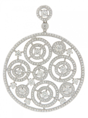 18k White Gold Diamond Multi Circle Pendant
