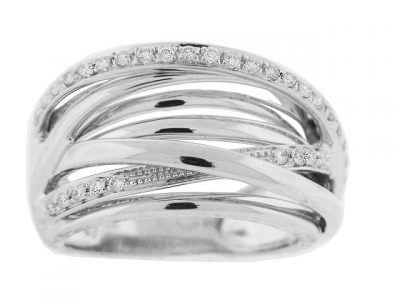 Diamond Multi Band 18k White Gold Fashion Ring