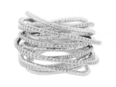 1.23ct Diamond Multi Band 18k White Gold Ring