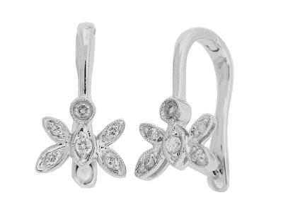 Diamond 18k White Gold Butterfly Dangle Earrings