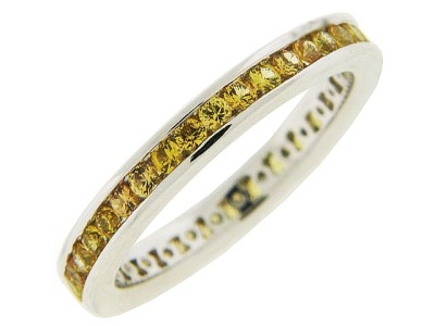 .83 ct Channel Set Yellow Sapphire 18k Gold Eternity Ring