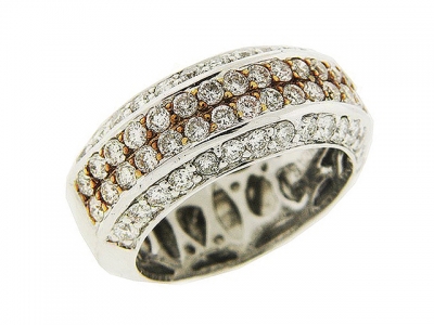 .78 ct Diamond Ring Men's Round Cut Pave Set 18k Yellow Gold