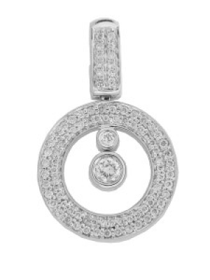 .64 ct Diamond 18k White Gold Ladies 3 Circle Pendant