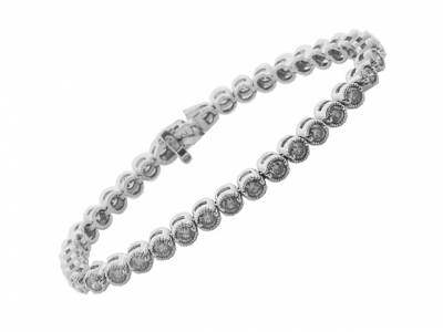 5.00ct Diamond 14k Gold Bezel Set Milgrain Tennis Bracelet
