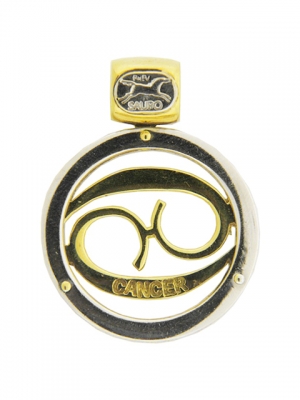 SAURO Men's 18k Two-Tone Gold Cancer Zodiac Sign Pendant