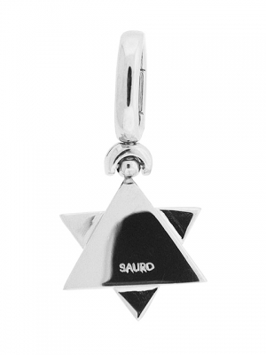 SAURO Italy 18k White Gold Star of David Pendant