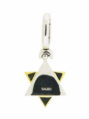 SAURO Italy 18k Two-Tone Gold Star of David Pendant