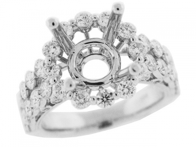 2.11 ct Bezel Set Diamond 18k Gold Semi Mount Engagement Ring