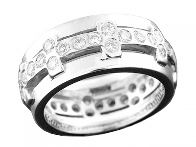 1.1 ct Diamond Eternity Wedding Band Ring 18k White Gold