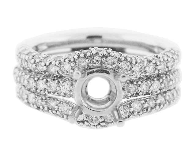 Diamond 18k White Gold Bridal Wedding Set Insert Rings wedding band inset