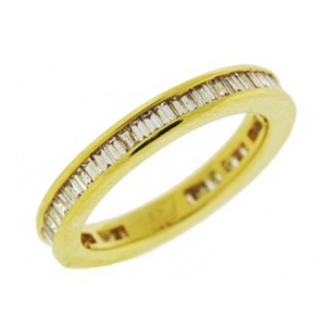 Channel Set Baguette Diamond 18k Gold Eternity Band