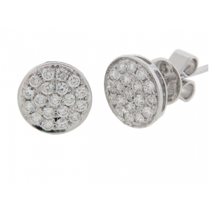 .67 ct Pave Diamond 18k White Gold Stud Earrings