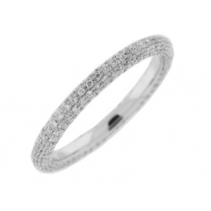 .61 ct Pave Diamond 18k White Gold Eternity Band