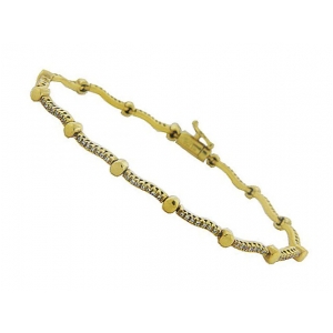 Pave Diamond 18k Yellow Gold Tennis Bracelet