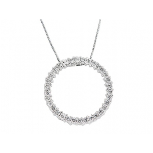 1 ct Round Diamond 14k Gold Circle Of Life Pendant
